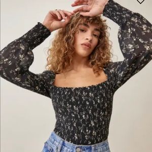 Reformation cropped ruched top